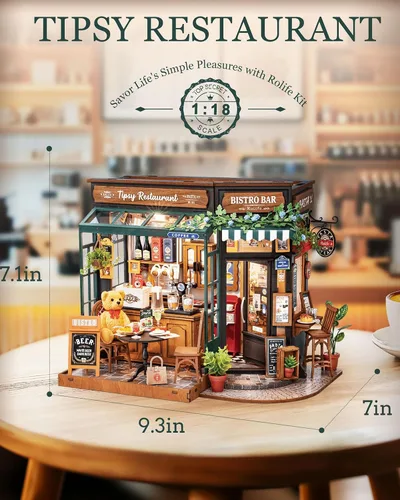 Vista 2 de Rolife - Kit de casa de muñecas en miniatura para cafetería, regalo creativo para adultos