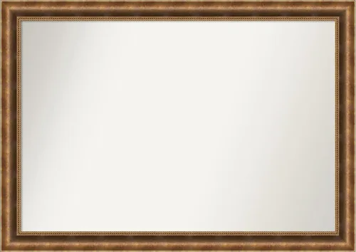 Vista 772 de Amanti Art Espejo de pared personalizado no biselado (25 x 25 pulgadas), marco de bronce acentuado, varios tamaños personalizados, espejo de baño