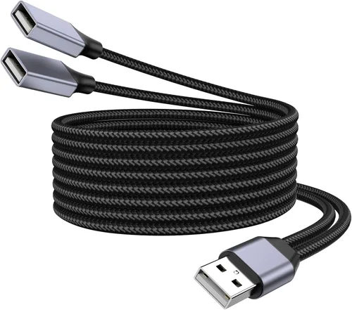 Vista 10 de USBA Y Splitter 1 en 2 salidas, USB macho a 2 hembras Cable para PC, tableta, portátil, MacBook, teclado, PS4, PS5, mouse, FlashDrive, LED, etc.