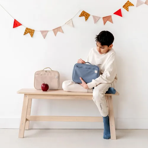 Vista 6 de 3 Sprouts Lonchera para niños, niños y niñas, lonchera aislada para niños y niñas, perfecta para la escuela y los viajes, Loncheras para niños y Azul