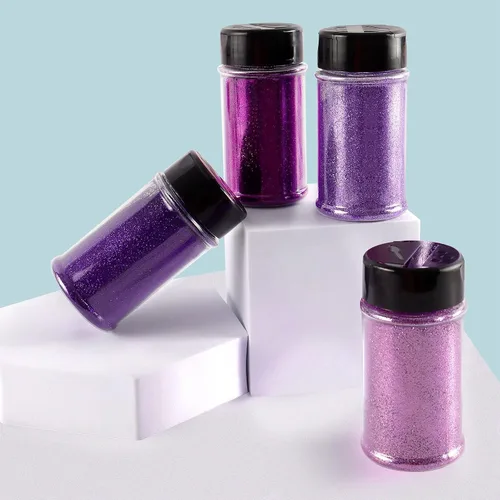 Vista 6 de Laza Polvo de Purpurina Ultra Fino, 4 Colores 320ml Purpurina para Manualidades Lentejuelas, Purpurina Extra Fina Violeta Amethyst PET para Resina