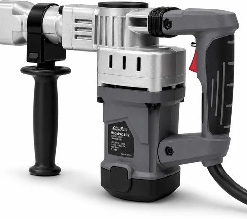 Vista 6 de XtremepowerUS Martillo eléctrico de demolición de 1400 W, rompedor de concreto resistente de 3900 BPM con punta y puntas de cincel planas, mango