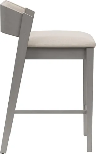Vista 11 de Hillsdale Taburete de madera Dresden, color gris envejecido
