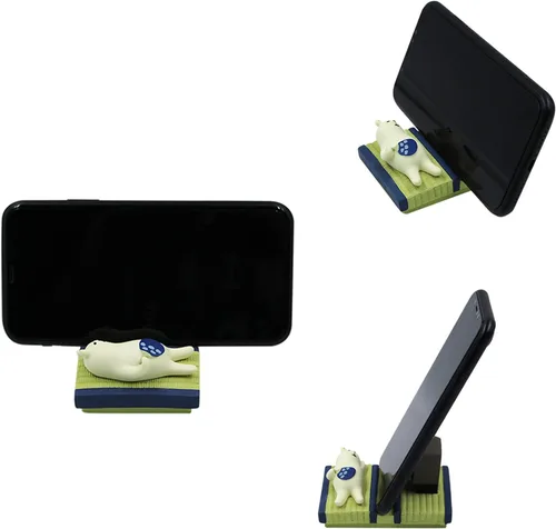 Vista 3 de Suillty Soporte de teléfono celular de escritorio de gato lindo de resina para iPhone Xs/Max/XR/X/8/6 Plus (oso)