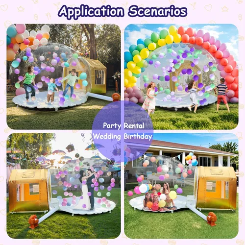 Vista 8 de Domo inflable de burbujas de 10 pies, tienda de campaña de burbujas Dorado