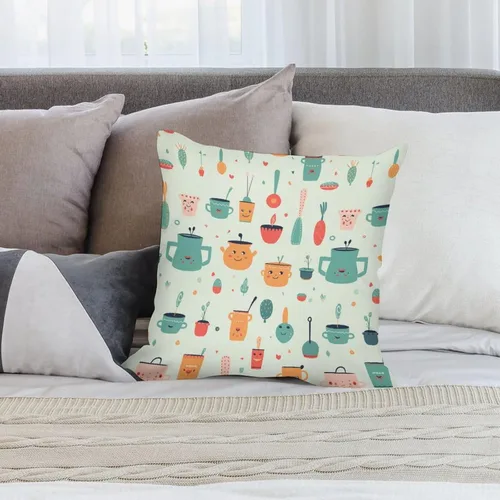Vista 7 de Bonita olla de cocina y utensilios de cocina, funda de cojín cuadrada de 18 x 18 pulgadas para niñas, mujeres, mamá, esposa, hija, cojines