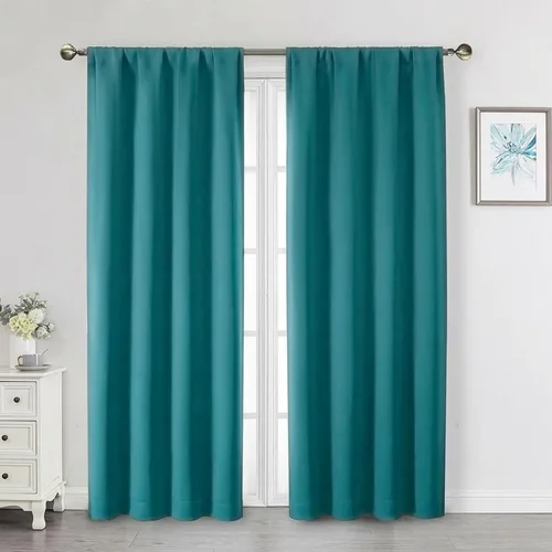 Vista 240 de Cortinas opacas para dormitorio, sala de estar, juego de 2 paneles de 54 pulgadas de largo, cortinas de oscurecimiento de habitación con aislamiento