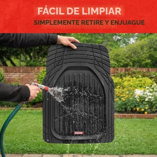 Vista 6 de Motor Trend -2 alfombrillas delanteras para el piso del automóvil- Forros de contorno FlexTough negros - Alfombrillas de goma resistentes