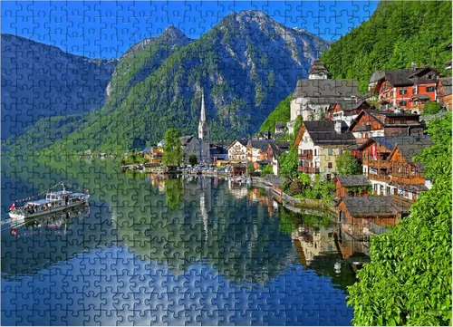 Vista 7 de Hallstatt Am Hallstättersee, Salzkammergut, Upper Austria - Rompecabezas prémium de 100 piezas para adultos