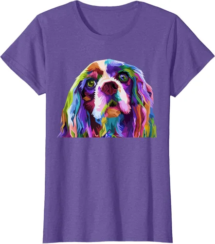 Vista 15 de Camiseta con diseño de Cocker Spaniel de arte pop para dueños de perros, Negro, S