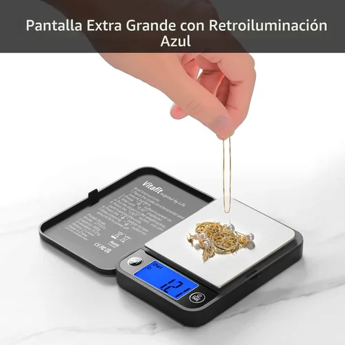 Vista 7 de Vitafit Balanza digital de bolsillo de 500g, precisión alta asegurada por fábrica profesional de balanzas desde 2001, balanza de gramos 0.01g