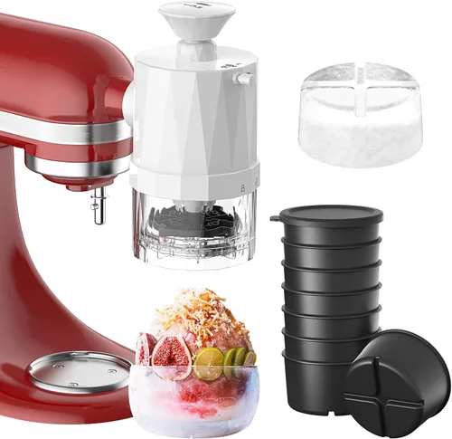 Vista 7 de Accesorio de molde de hielo para afeitado KitchenAid, moldes de hielo de plástico reutilizables con tapas para accesorio de afeitadora de hielo
