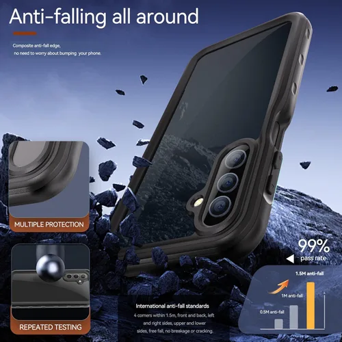 Vista 4 de Hllhunkhe Funda impermeable para Samsung Galaxy A16 5G, [IP68 impermeable a prueba de polvo] [protector de pantalla integrado] resistente de cuerpo