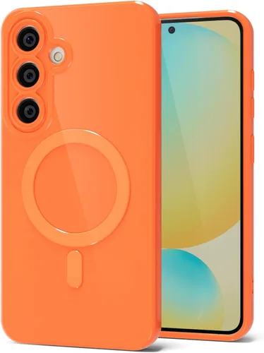 Vista 59 de Svanove Funda magnética de silicona para Samsung Galaxy S22, compatible con Magsafe, bonita funda para mujer, goma de gelatina brillante delgada