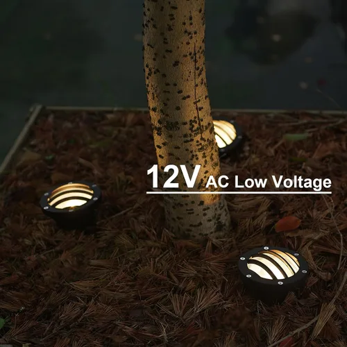 Vista 3 de GOODSMANN Luces de paisaje 1PK luces de pozo de bajo voltaje 4 vatios 200 lúmenes LED iluminación de paisaje 2800K metal blanco cálido luz en tierra