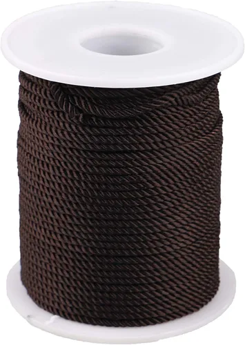 Vista 17 de Cuerda de nailon trenzado de 3 capas para jardinería, manualidades, fabricación de pulseras (0.059 in-164 pies, verde militar)