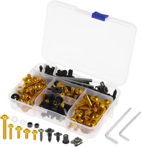Vista 9 de F FIERCE CYCLE 195 Uds. Universal motocicleta carenado cuerpo pernos sujetadores clips tornillos tuercas negro para Kawasaki para Suzuki para Honda