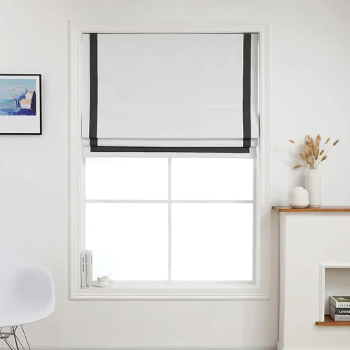 Vista 11 de Everyday Celebration Persianas romanas – 100 % opacas, sin cordón, para ventanas de interior, persianas con borde de cinta (negro) 23 pulgadas