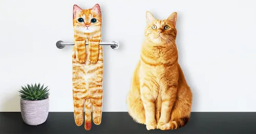Vista 3 de Divertidas toallas de mano – Lindas toallas colgantes y toallas de cara para decoración de gatos, súper absorbentes, suaves, inauguración