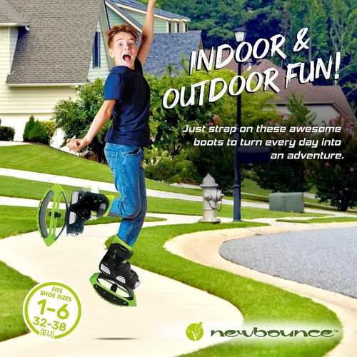 Vista 6 de New Bounce Zapatos de salto - Zapatos de salto canguro para niños - Zapatos de luna de ejercicio - Zapatos hinchables para edades de 8 a 12 años