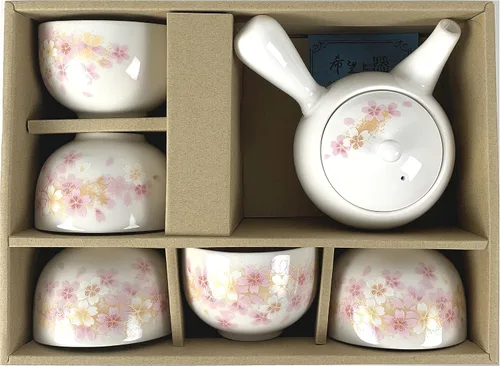 Vista 9 de JapanBargain 4701, juego de té japonés de porcelana para adultos, té chino asiático oriental estilo china, flor de cerezo, hecho en Japón (Sakura)