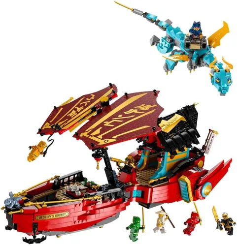 Vista 2 de LEGO Ninjago 71797 - Bloques de juguete de recompensa aérea de acorazado, regalo, ninja, zanahoria, vehículo, nori, niños, 9 años en adelante