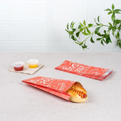 Vista 3 de Restaurantware -Bag Tek - Bolsas de comida forradas con papel de aluminio de 3.7 x 1.2 x 9.1 pulgadas, 100 envoltorios desechables para perros