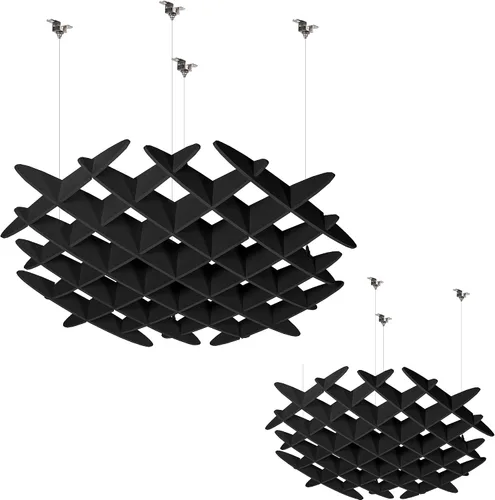 Vista 12 de VIVO Panel Acústico de Techo Tipo Waffle, Absorbedor de Sonido Colgante Hexagonal, Candelabro Moderno de Reducción de Ruido, Gris Oscuro, PP-CW01D