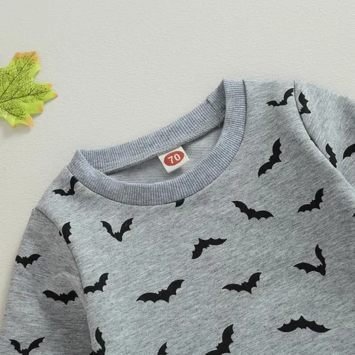 Vista 62 de YINGISFITM Conjunto de camisa de calabaza de Halloween para bebé, niña, niño, sudadera y pantalones para otoño e invierno