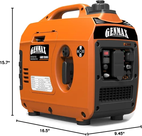 Vista 10 de GENMAX Generador portátil, motor de gas ultra silencioso de 1200 W, cumple con la EPA, función de modo ecológico, ultraligero para uso doméstico