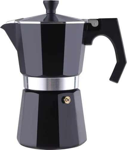 Vista 12 de wedrink Cafetera de Espresso de 3 Tazas para Estufa, Olla de Moka de Aluminio Percolador (150ml)