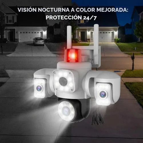 Vista 10 de Yoosee 3 Lens Wifi 6MP Security Outdoor Camera, Smart Night Vision/Two Way Intercom/Motion Alarm/Human Tracking/TF Card Cloud Recording, Network