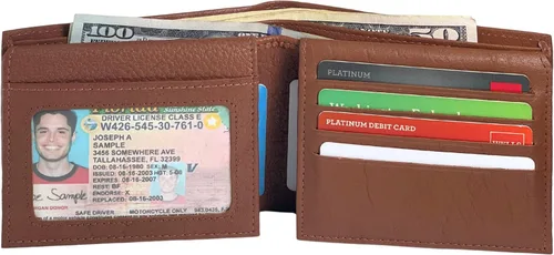Vista 19 de Bullz RFID bloqueo de señal de protección contra robo de cuero grande grueso de seguridad para hombre cartera, Negro