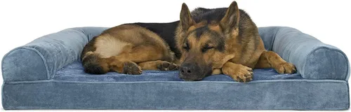 Vista 44 de Furhaven - Cama ortopédica para perros, estilo sofá, acolchada, con funda extraíble y lavable, marrón tostado, tamaño jumbo (XL)