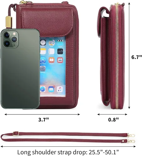 Vista 3 de FALAN MULE Bolso cruzado pequeño para teléfono celular para mujer, cartera de piel sintética