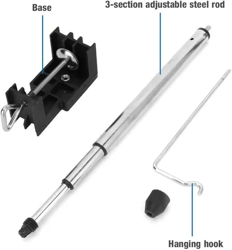 Vista 2 de Soporte telescópico para herramientas rotatorias para amoladora de taladro de eje flexible Adjustable height, sturdy steel. Keeps your grinder or