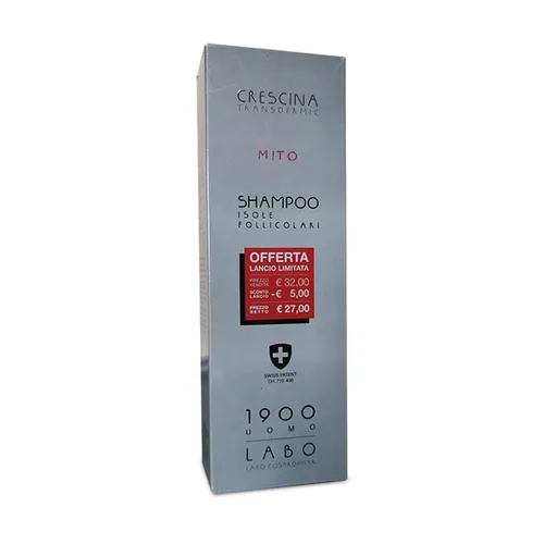 Vista 2 de Labo Crescina Transdermic MITO Shampoo Re-Growth Hair 1900 para hombre, 5.1 fl oz