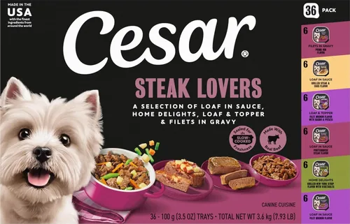 Vista 16 de Cesar Loaf and Delights - Alimento húmedo para perros, amantes de la variedad, 36 unidades, paquete de 2