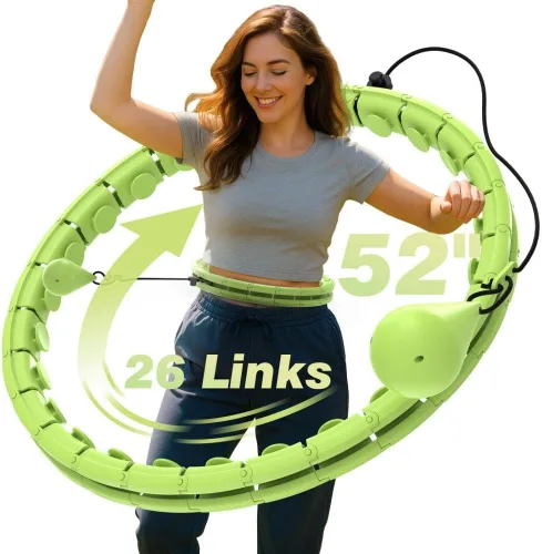 Vista 9 de JKSHMYT Infinity Weighted Hula Exercise Hoop, for Adults Women Weight Loss Plus Size, 30/26 Detachable Links