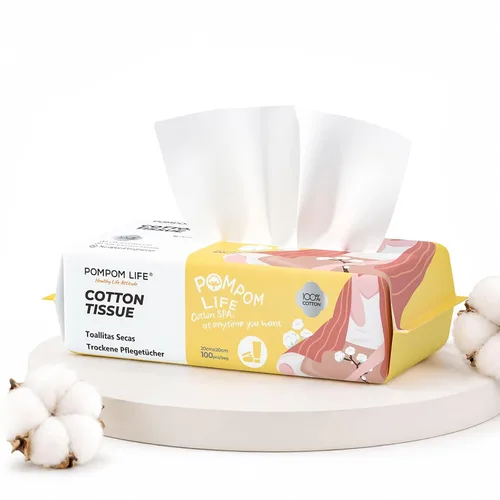 Vista 10 de Disposable Face Towel 200 Count, 7.9"X7.9"Clean Face Towelettes for Washing Face, 100% Cotton Soft Dry Wipe, Biodegradable Face Towels & Facial