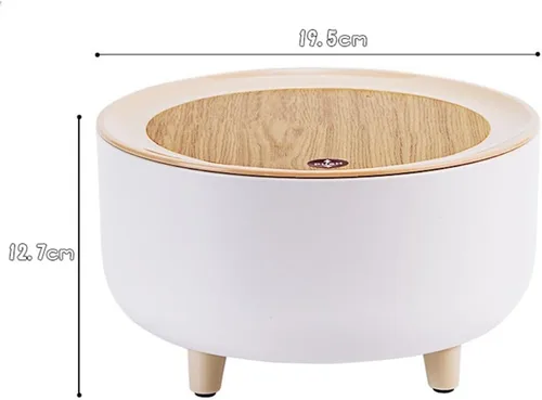 Vista 8 de PHILISENMALL Round Shape Hair Tie Container Box with Lid Portable Large Capacity Small Items Storage Containers Modern Style Space-saving Plastic