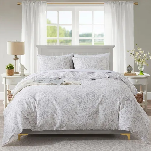 Vista 37 de HoneiLife Juegos de Fundas de Edredón Twin - Funda de Edredón Floral 100% Algodón, Juego de Ropa de Cama Transpirable de 2 Piezas con Cierre