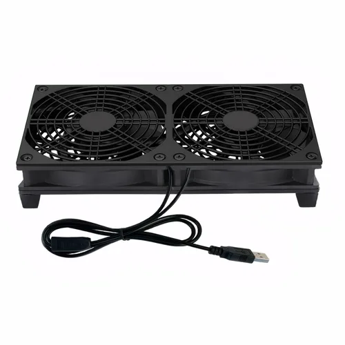 Vista 9 de VTRETU - Ventilador de refrigeración con interfaz USB silenciosa, utilizado para rack de enrutador, bricolaje, audio y video, gabinete de red