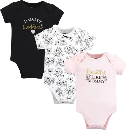 Vista 438 de Hudson Baby baby-girls Cotton Bodysuits 3-pack