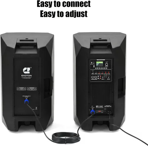 Vista 5 de EXOTON C-12AP - Altavoces PA profesionales de doble alimentación de 12 pulgadas, sistema PA activo y pasivo de 1500 W con pantalla LCD a
