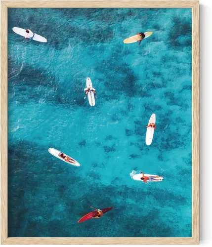 Vista 8 de HAUS AND HUES Impresión artística de surf aéreo - 12x16 - Enmarcada beige