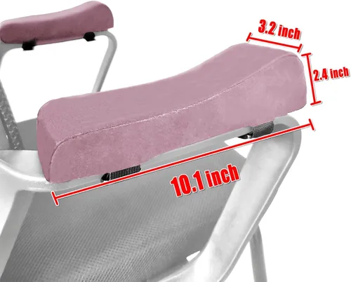 Vista 4 de Juego de 2 fundas para reposabrazos para silla de oficina, cómodas almohadas para apoyabrazos (2 almohadas rosas)