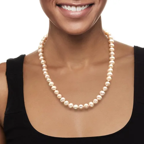 Vista 3 de Ross-Simons 8.5-9.5mm Cultured Pearl Necklace With Sterling Silver