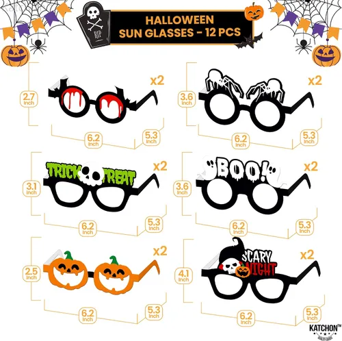 Vista 5 de KatchOn, Gafas de Halloween aterradoras para niños, paquete de 24, no se pueden hacer tú mismo, gafas de Halloween para niños, gafas de sol
