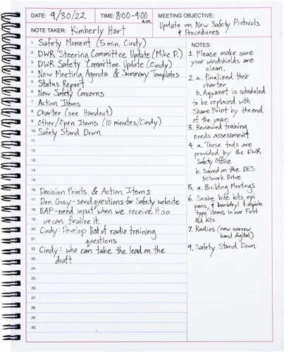 Vista 9 de Juvale Cuaderno de reuniones para el trabajo, cuaderno planificador encuadernado en espiral para planificador de trabajo y suministros de oficina